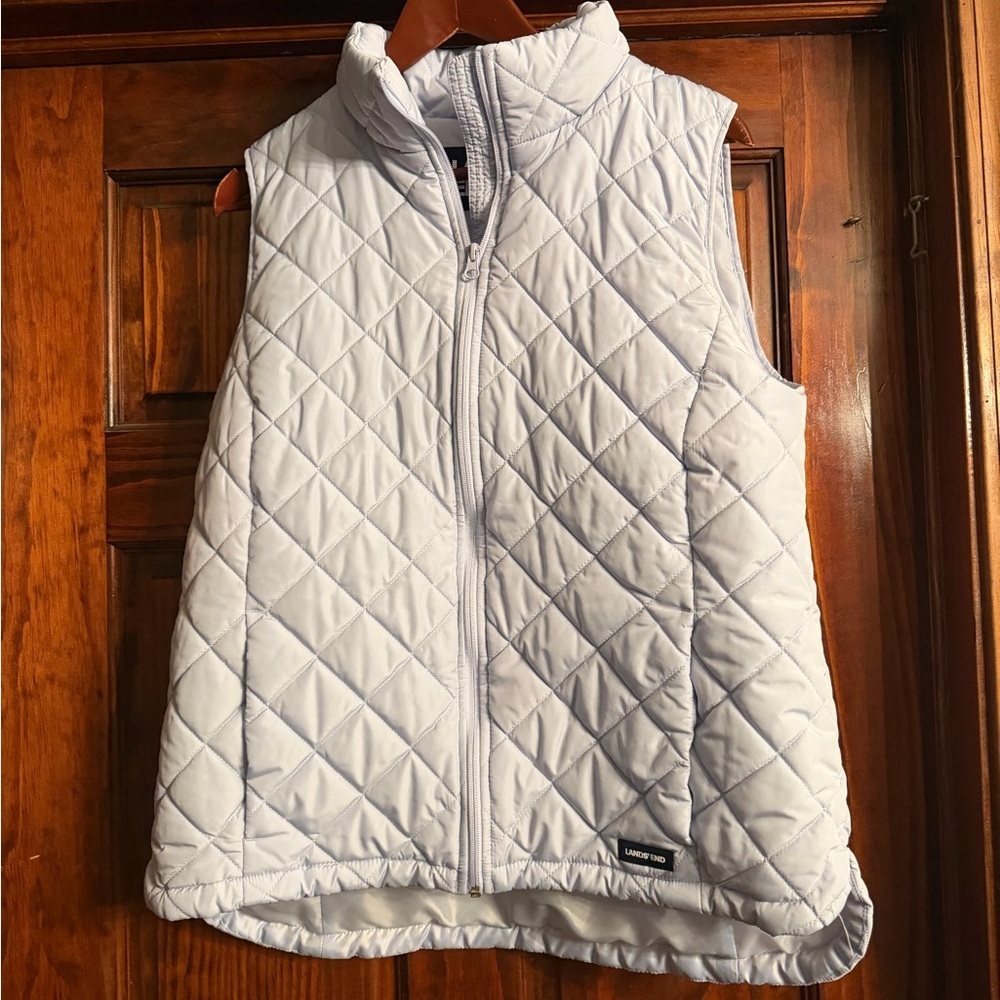Lands' End Light Blue Quilted Vest